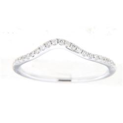 Genuine 14K White Gold 0.18CTW Diamond Band Ring - REF-30N5A