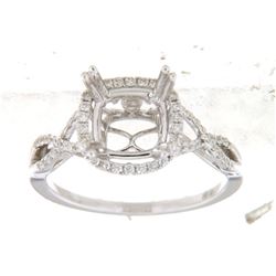 Genuine 14K White Gold 0.3CTW Diamond Semi Mount Ring - REF-54N5A