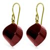 Image 1 : 30.5 ctw Ruby Earrings Jewelry 14KT Yellow Gold