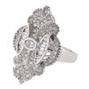 Image 1 : Genuine 18K WhiteGold 0.96CTW Baguette Cocktail Ring - REF-169W6G
