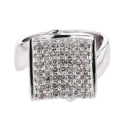 Genuine 14K White Gold 0.97CTW Diamond Fashion Ring - REF-126X6Y