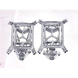Genuine 14KWhite Gold 0.21CTW Diamond Semi-Mount Earrings - REF-58G9M