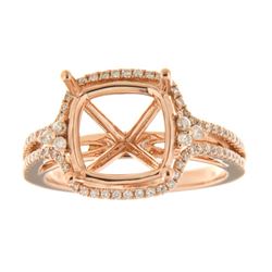 Genuine 14K Rose Gold 0.43CTW Diamond Semi Mount Ring - REF-73Z9T