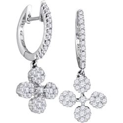 0.75CT Diamond Hoops 10KT Earrings White Gold