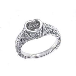 Platinum 0.25CTW Diamond Semi Mount Ring - REF-137M9F