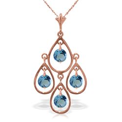 1.20 ctw Blue Topaz Necklace Jewelry 14KT Rose Gold