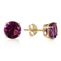 3.1 ctw Amethyst Earrings Jewelry 14KT Yellow Gold