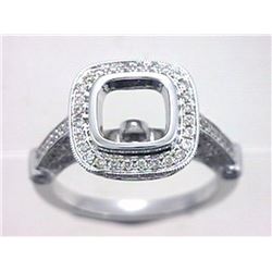 Genuine 14K White Gold 0.93CTW Diamond Semi Mount Ring - REF-97A2X
