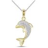 Image 1 : 0.10CT Diamond Dolphin 14KT Pendant Yellow Gold