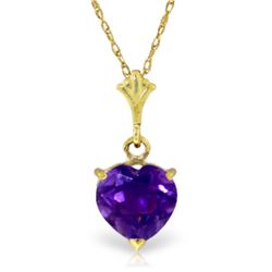 1.15 ctw Amethyst Necklace Jewelry 14KT Yellow Gold