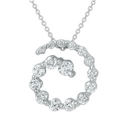 Genuine 1 TCW 14K White Gold Ladies Necklace - REF-97Y2Z