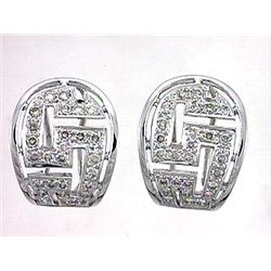 Genuine 14K White Gold 0.83CTW Diamond Earring - REF-76K8R