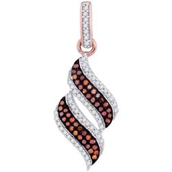 0.33CTW White and Champagne Diamond Micro-Pave 10KT Pendant Rose Gold