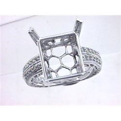 Genuine 14K White Gold 0.29CTW Diamond Semi Mount Ring - REF-62A8X