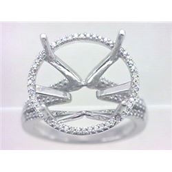 Genuine 14K White Gold 0.31CTW Diamond Semi Mount Ring - REF-63Y2Z