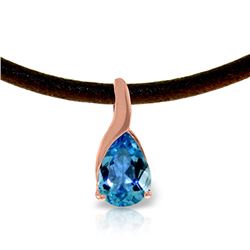 4.7 ctw Blue Topaz Necklace Jewelry 14KT Rose Gold