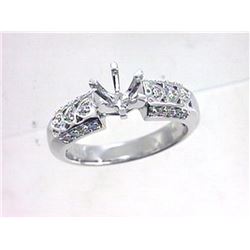 Genuine 18K White Gold 0.25CTW Diamond Semi Mount Ring - REF-78K5R