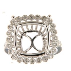 Genuine 14K White Gold 0.26CTW Diamond Semi Mount Ring - REF-70R4H