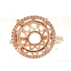 Genuine 14K Rose Gold 0.41CTW Diamond Semi Mount Ring - REF-68A2X