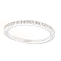 Genuine 14K White Gold 0.27CTW Diamond Band Ring - REF-44T3K