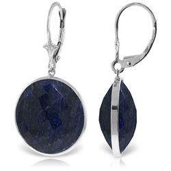 46 ctw Sapphire Earrings Jewelry 14KT White Gold