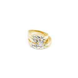 0.05CT Diamond Trio Set 14KT Ring Yellow Gold