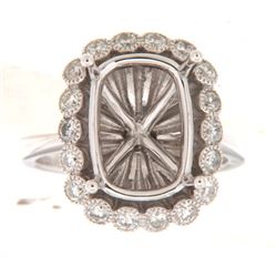 Genuine 14K White Gold 0.76CTW Diamond Semi Mount Ring - REF-124A6X