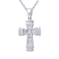Genuine 0.62 TCW 14K White Gold Ladies Necklace - REF-114M2F