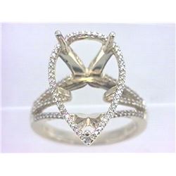 Genuine 14K Yellow Gold 0.36CTW Diamond Semi Mount Ring - REF-61F9N