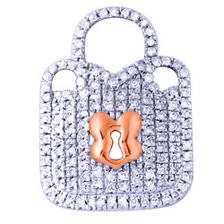 Genuine 14K Two Tone Gold 0.19CTW Diamond Pendant - REF-18T6K