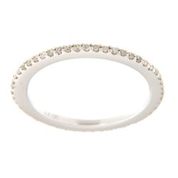 Genuine 14K White Gold 0.29CTW Diamond Band Ring - REF-38R2H