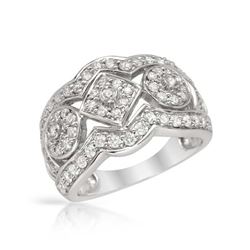 Genuine 1.08 TCW 18K White Gold Ladies Ring - REF-176X9Y
