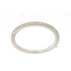 Genuine 14K White Gold 0.12CTW Diamond Band Ring - REF-27Z3T