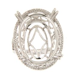 Genuine 14K White Gold 0.42CTW Diamond Semi Mount Ring - REF-118G6M
