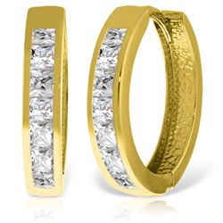 1.85 ctw White Topaz Earrings Jewelry 14KT Yellow Gold