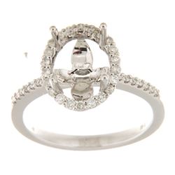 Genuine 14K White Gold 0.32CTW Diamond Semi Mount Ring - REF-54G6M