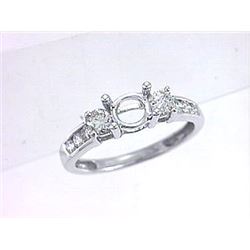 Genuine 14K White Gold 0.64CTW Diamond Semi Mount Ring - REF-73W3G