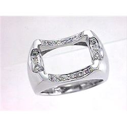 Genuine 14K White Gold 0.23CTW Diamond Semi Mount Ring - REF-55T8K