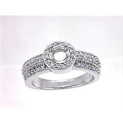 Genuine 14K White Gold 0.56CTW Diamond Semi Mount Ring - REF-70K6R