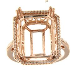 Genuine 14K Rose Gold 0.25CTW Diamond Semi Mount Ring - REF-74H4W
