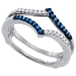 0.20CTW White and Blue Diamond Enhancer 10KT Ring White Gold