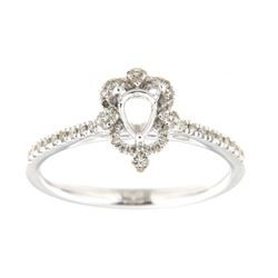 Genuine 14K White Gold 0.22CTW Diamond Semi Mount Ring - REF-39M4F