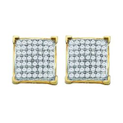 0.05CT Diamond Micro-Pave 10KT Earrings Yellow Gold