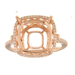 Genuine 14K Rose Gold 0.3CTW Diamond Semi Mount Ring - REF-61Z3T