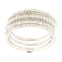 Genuine 14K White Gold 1.33CTW Diamond Band Ring - REF-169R7H
