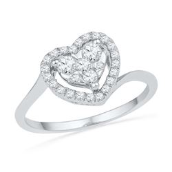 0.33CT Diamond Heart 10KT Ring White Gold