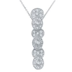 Genuine 0.57 TCW 14K White Gold Ladies Necklace - REF-67X2Y