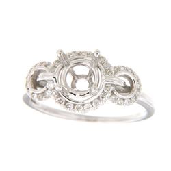 Genuine 14K White Gold 0.28CTW Diamond Semi Mount Ring - REF-50M4F