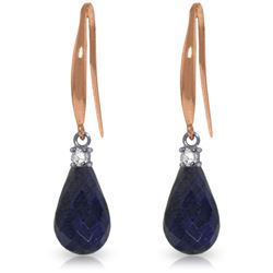 6.7 ctw Sapphire & Diamond Earrings Jewelry 14KT Rose Gold
