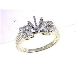 Genuine 14K Two Tone Gold 0.75CTW Diamond Semi Mount Ring - REF-91M3F